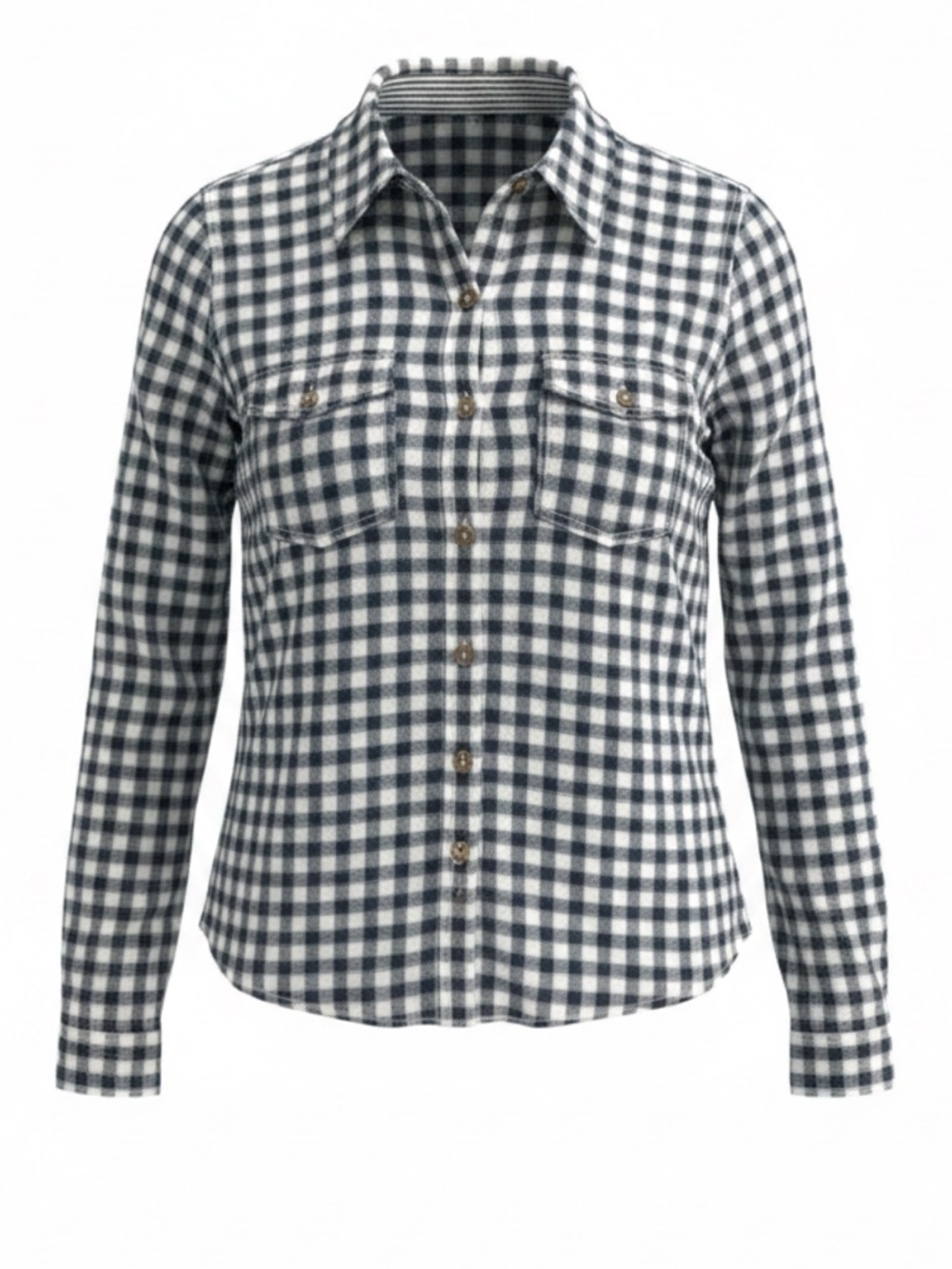 Abercrombie & Fitch Blue Gingham Button Down Shirt Embroidered Moose Size Large
